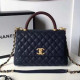 Chanel 샤넬 코코핸들 캐비어 네이비&금장 25cm