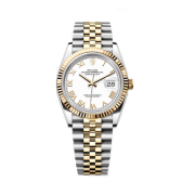 20위 (실사영상) Rolex 로렉스 최고급형!!데이져스트 m126233-0029 드레스워치 넘버원 18K 옐로골드 투톤 콤비 화이트 다이얼 브레이슬릿 스위스 ETA 2836-2 오토매틱 무브먼트 rol0559 - Rolex TOP Grade Quality DATE-JUST Dress Watch NO.1 18k Yellow Gold Noob White Dial Bracelet Automatic Movement