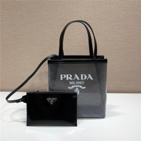 PRADA 프라다 스몰 스팽글 메쉬 카바스백 1BG417