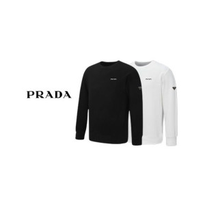 PRADA 프라다 플레이트 로고 맨투맨 티셔츠