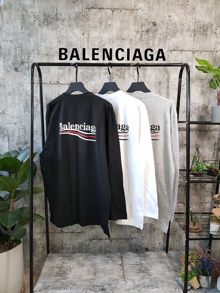 BALENCIAGA  발렌시아가 웨이브로고 라운드티