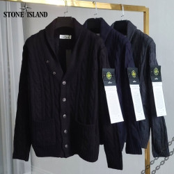 Stone Island 스톤아일랜드 넥카라 꽈배기 가디건