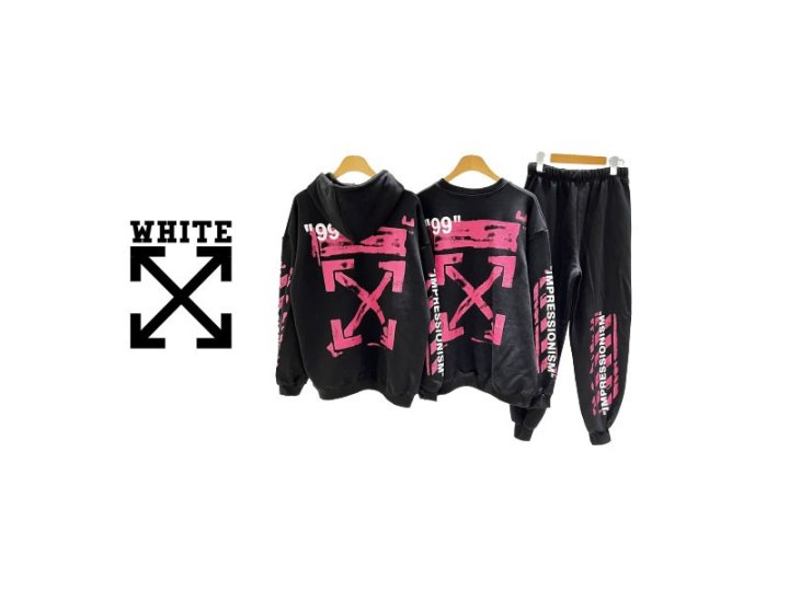 Off-White  오프화이트 스텐실 후드&맨투맨&바지 세트