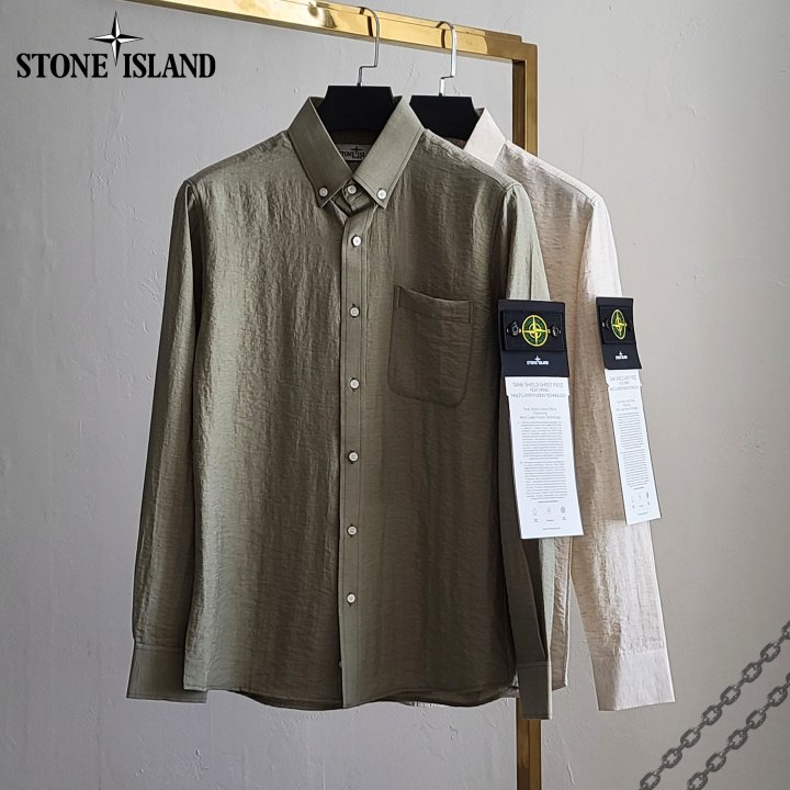 Stone Island 스톤아일랜드 패치 린넨 셔츠