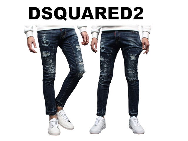 DSQUARED2 디스퀘어드2 마린 스판 커팅 청바지