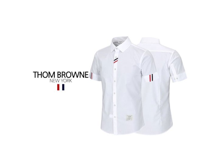 Thom Browne 톰브라운  슬림핏 포인트 반팔셔츠