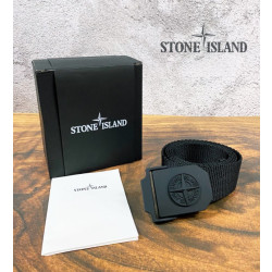 Stone Island 스톤아일랜드 매트블랙 엠보로고 나일론 웨빙 스트랩 벨트