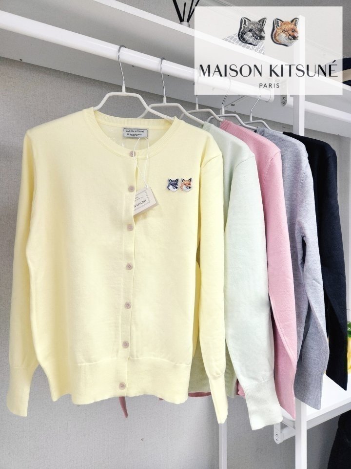 Maison Kitsune 메종키츠네 더블헤드 파스텔 가디건