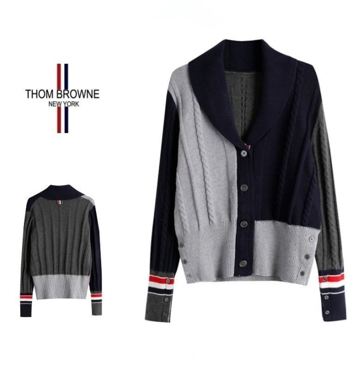 Thom Browne 톰브라운 메드슨 숄카라 배색 가디건