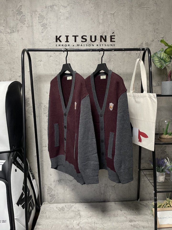 Maison Kitsune 메종키츠네 폭스 배색 가디건 2