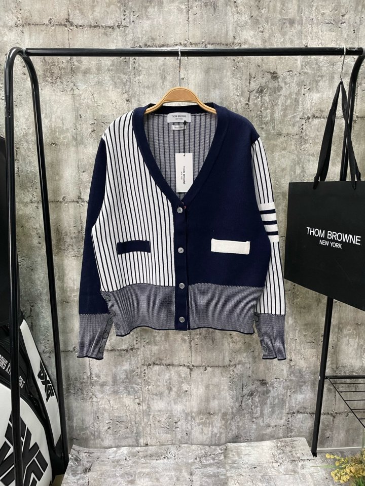 Thom Browne  톰브라운 배색 캐시가디건