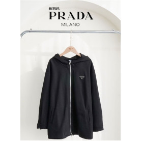 PRADA 프라다 여성 후디 레터링 로고 벨트 집업