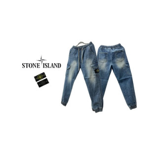 Stone Island 스톤앙리랜드 와펜 패치 데님 조거팬츠