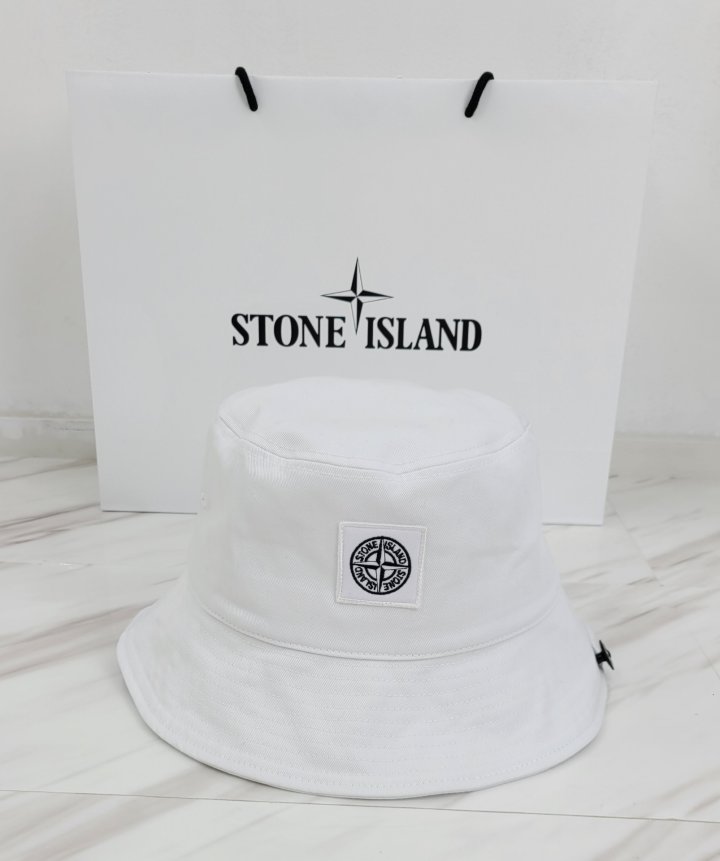 Stone Island  스톤아일랜드 화이트 에디션 패치 로고 버킷 햇