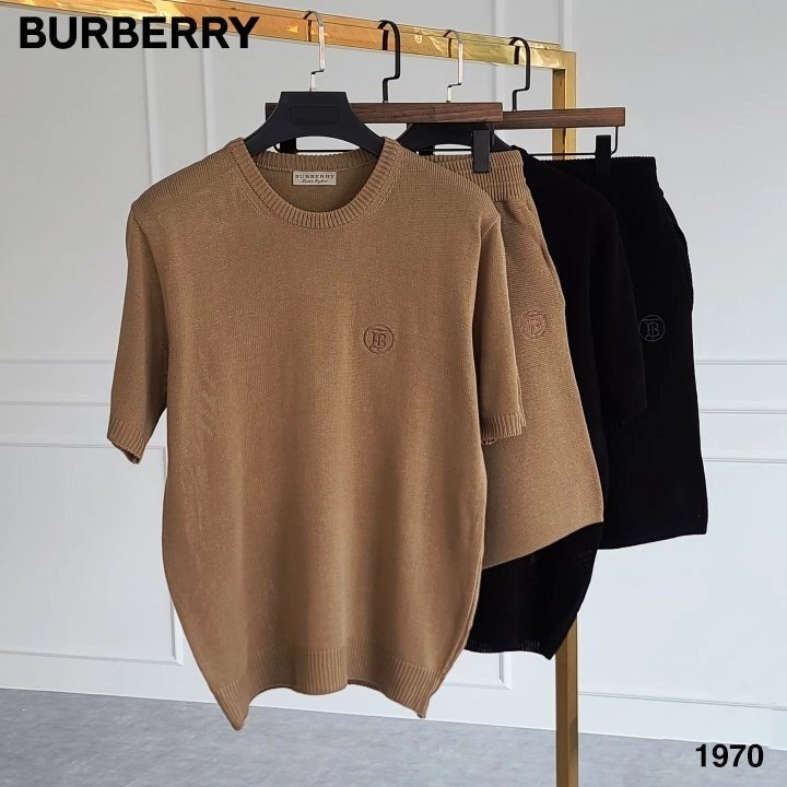 Burberry 버버리 라운드 B자수 반팔반바지 니트 세트