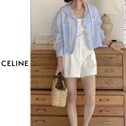   CELINE 셀린느 엠보후드 셔츠