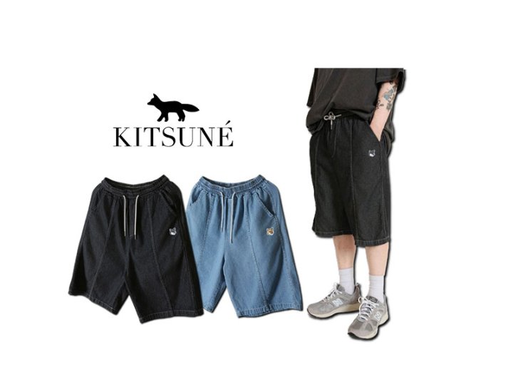 Maison Kitsune 메종키츠네 폭스 버뮤다 데님 반바지