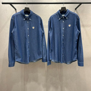 Maison Kitsune 메종키츠네 여우 와펜 데님 셔츠