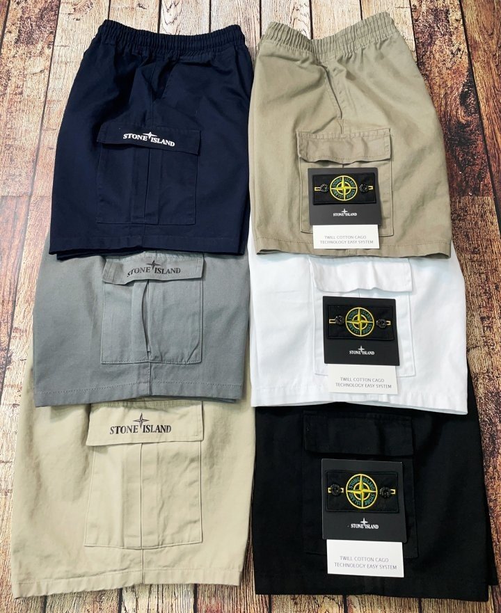 Stone Island 스톤아일랜드 워싱 4부 카고 반바지