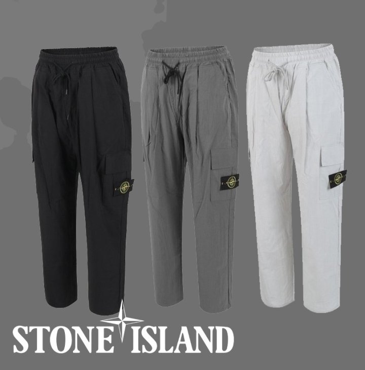 Stone Island 스톤아일랜드 와이드 와샤 카고 팬츠