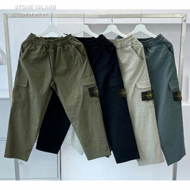 Stone Island  스톤아일랜드 린넨 카고 와이드팬츠