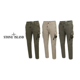 Stone Island 스톤아일랜드 언발 지퍼카고 슬림스트레이트팬츠