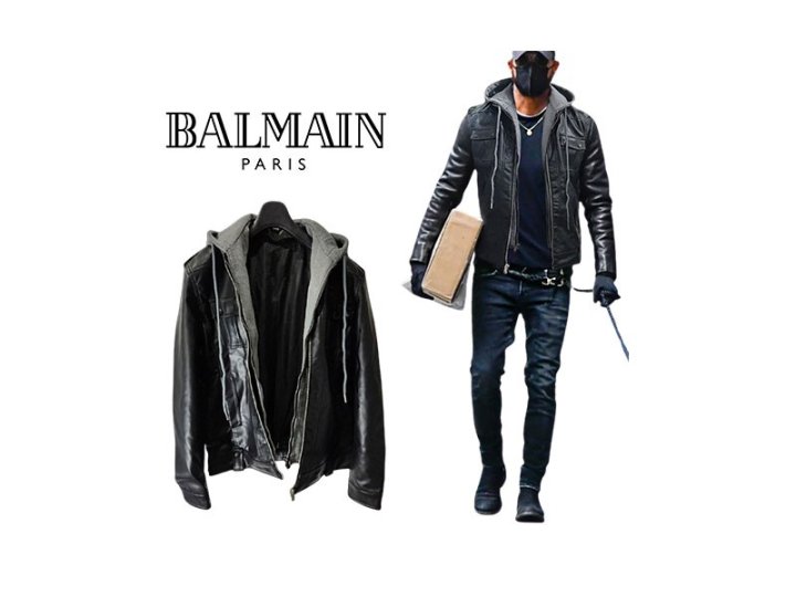 Balmain  발망 후드 탈부착 라이더 자켓