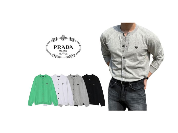 PRADA  프라다 플레이트 수피마 가디건