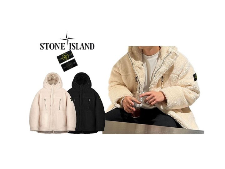 Stone Island 스톤아일랜드 와펜 양털 헤비 후드집업