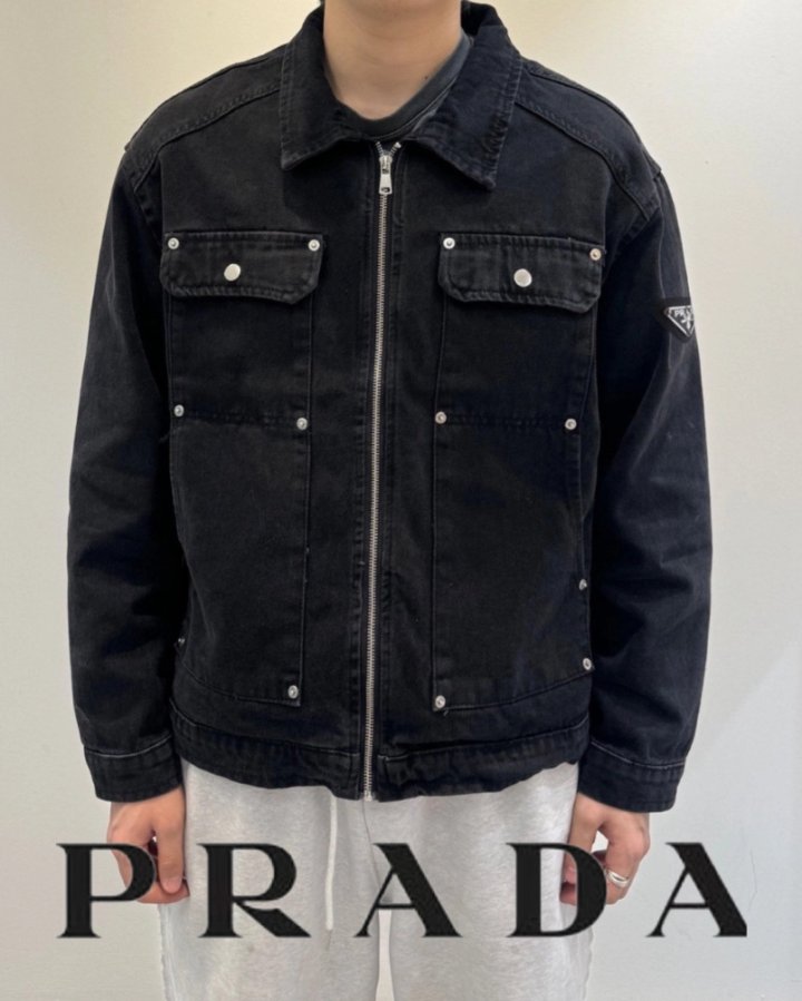 PRADA  프라다 포인트 블랙데님 자켓