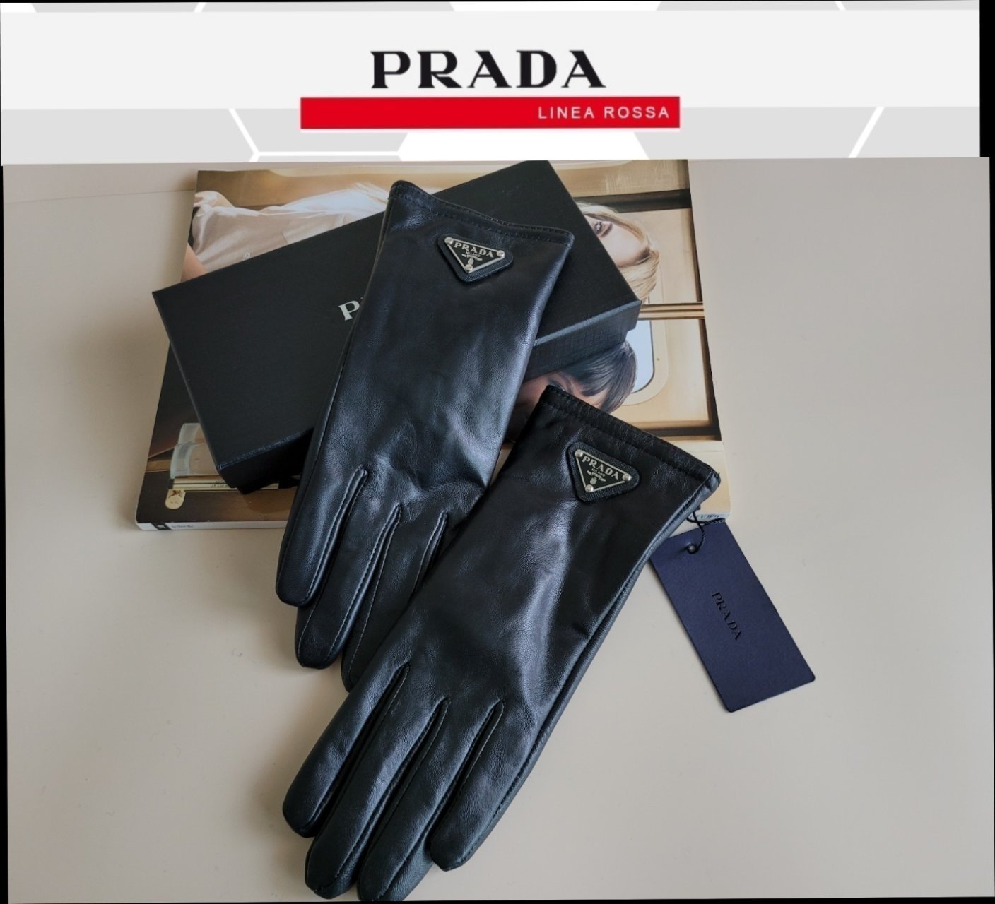 PRADA 프라다 여성 가죽장갑