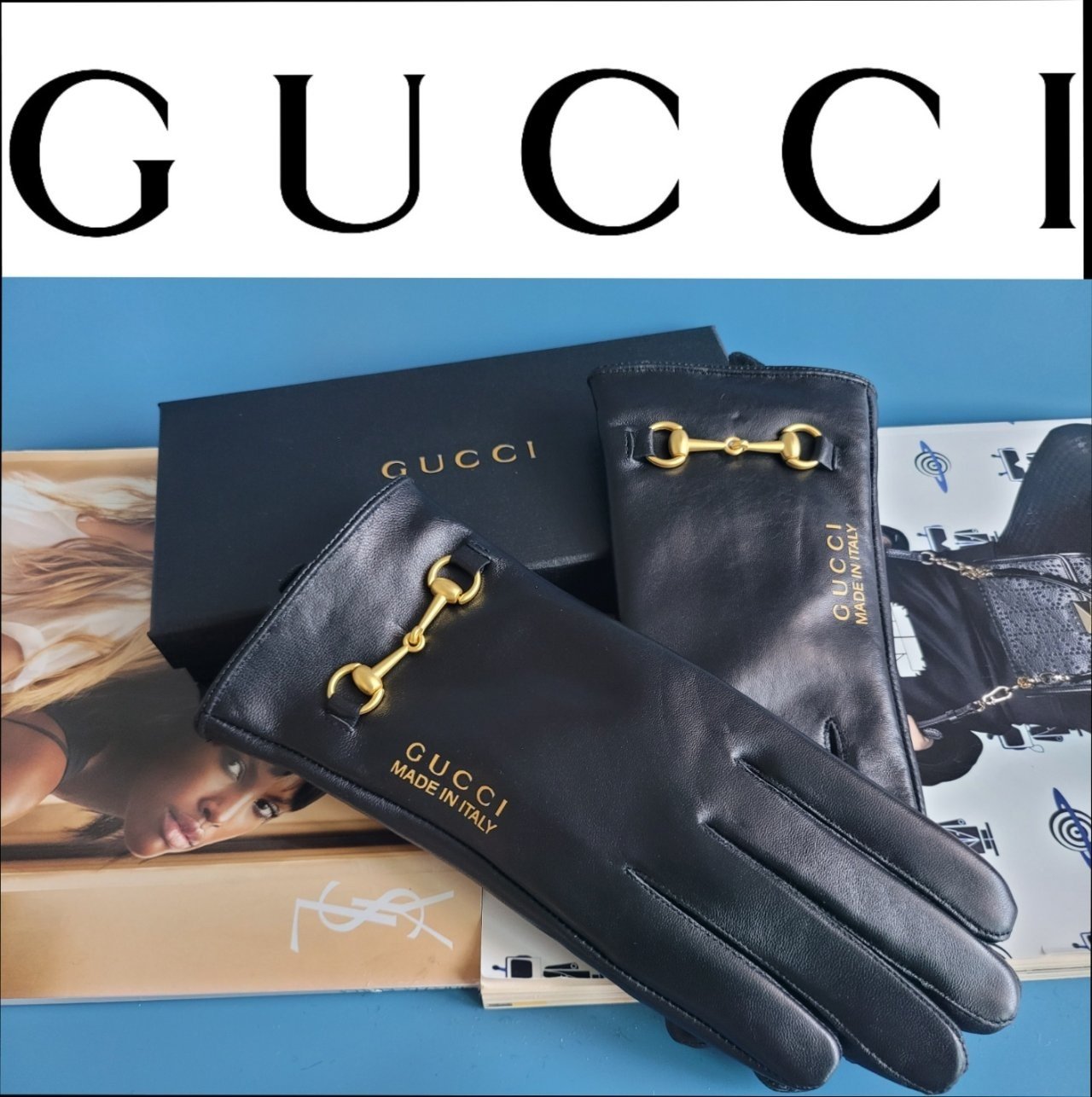 GUCCI 구찌 홀스빗 여성용 가죽장갑