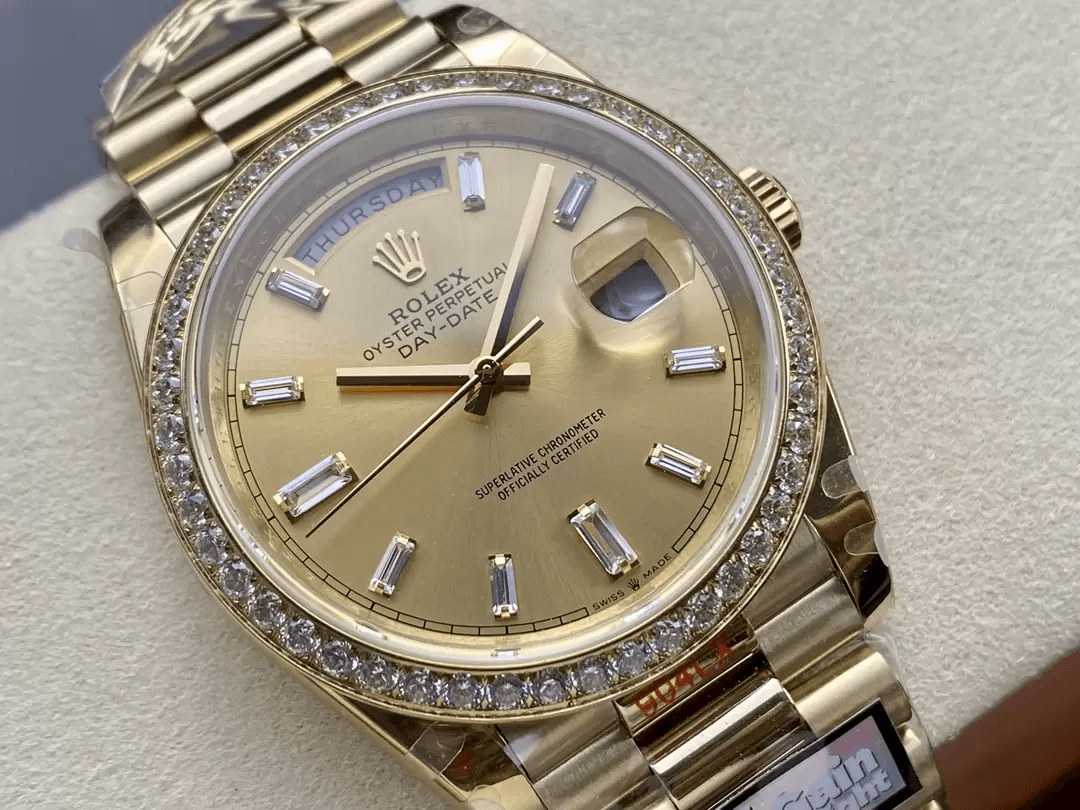 ROLEX 로렉스 데이데이트 샴폐인 다이얼 다이아 베젤 10P 40mm m228238