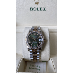 ROLEX 로렉스 여성용 데이저스트 그린 10P 다이얼 로즈골드 콤비 다이아 베젤 31mm 278271