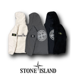 STONE ISLAND 스톤아일랜드 플리스 가먼트다이 나일론 리버시블 리플렉티브 후드 쉘 파카