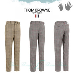 THOM BROWNE 톰브라운 슬림핏 해즐넛 기모 밴딩 팬츠