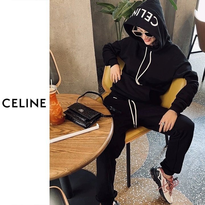 CELINE 셀린느 후드레터링 트랙팬츠 세트