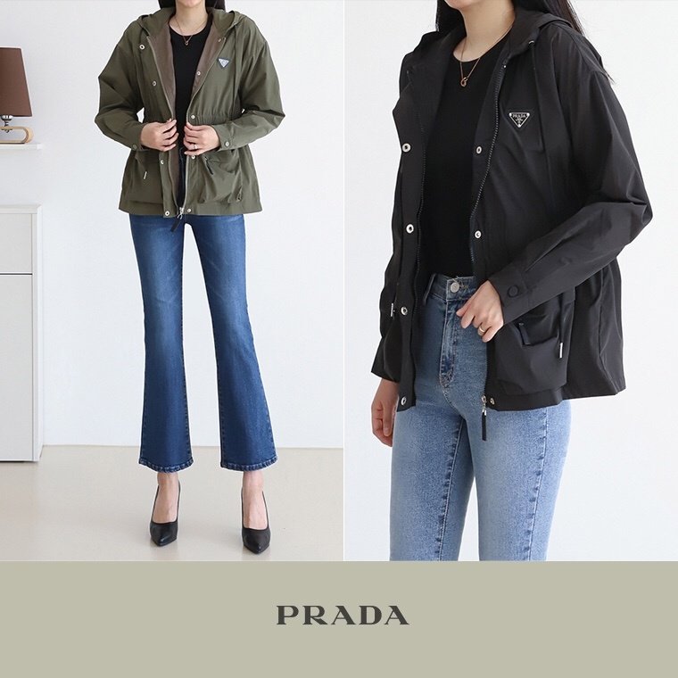 PRADA 프라다 24FW 후드 우븐 자켓