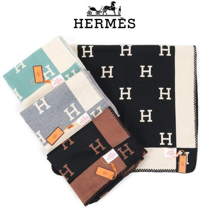 HERMES 에르메스 큰로고 목도리