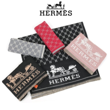 HERMES 에르메스 작은로고 목도리