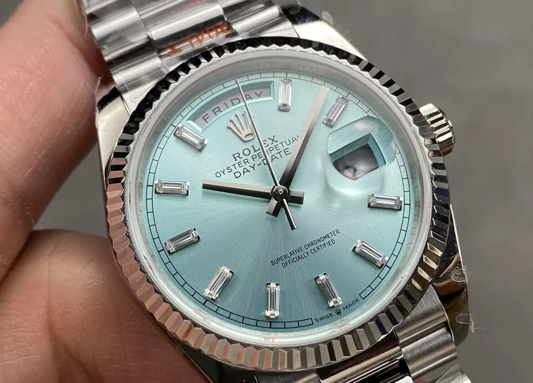 ROLEX 로렉스 데이데이트 플래티넘 다이아 다이얼 화이트 골드 금통 10P 36mm