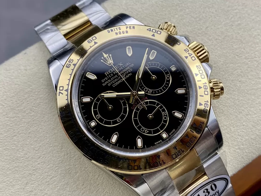 ROLEX 로렉스 데이토나 블랙 다이얼 옐로우 골드 콤비 m116503