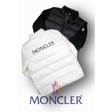 MONCLER 몽클레어 그레노블 라이트 덕다운 레터링 로고 암스니트 하이넥 집업