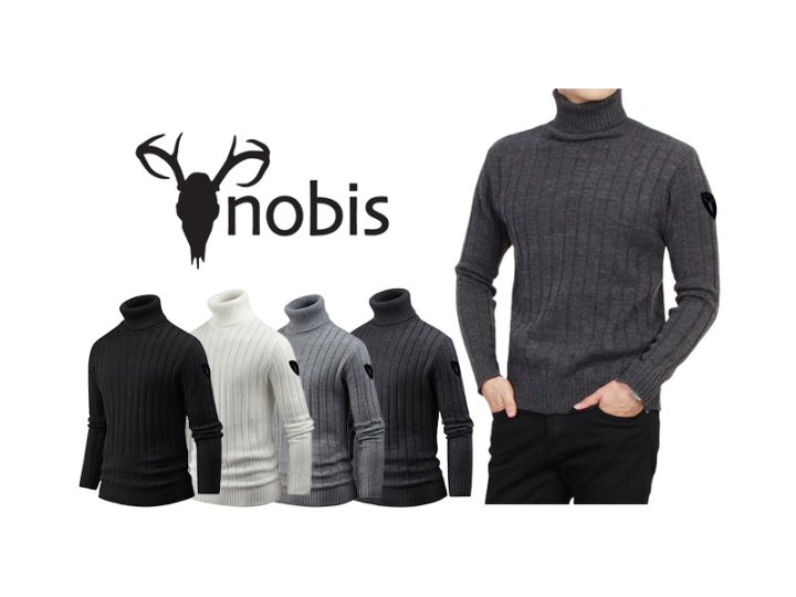 NOBIS 노비스 세로줄 폴라 니트