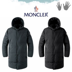 MONCLER 몽클레어 삼색 포인트 롱 후드 패딩