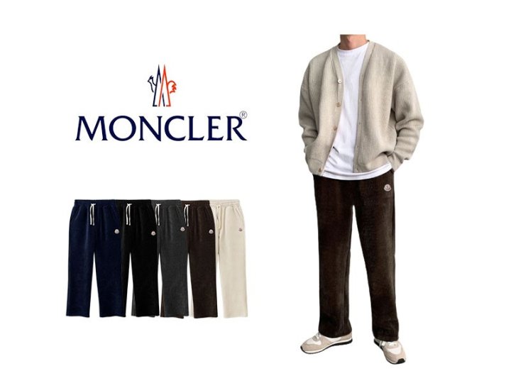 MONCLER 몽클레어 캐시 골덴 와이드 밴딩 팬츠