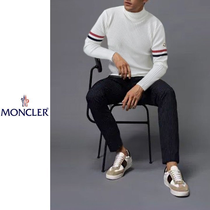 MONCLER 몽클레어 양팔 삼선 골지 반목 니트 3COLOR