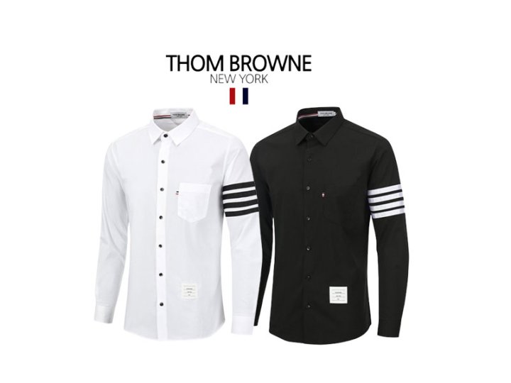 THOM BROWNE 톰브라운 사선완장 포켓 셔츠