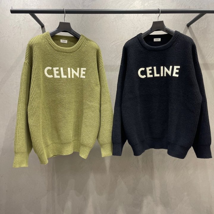 CELINE 셀린느 레터링 라운드 울 니트