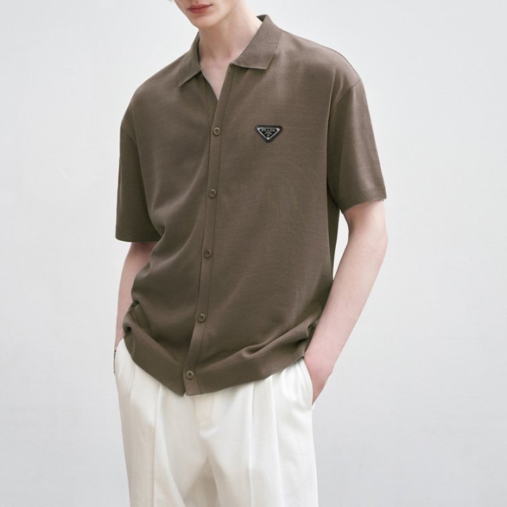 PRADA 프라다 카라 반팔가디건 5COLOR